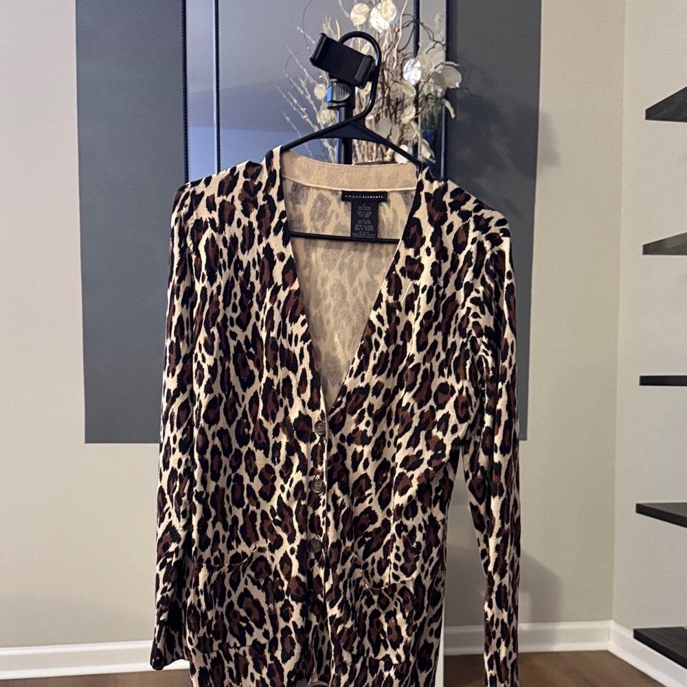 Grace Elements Leopard Print Cardigan